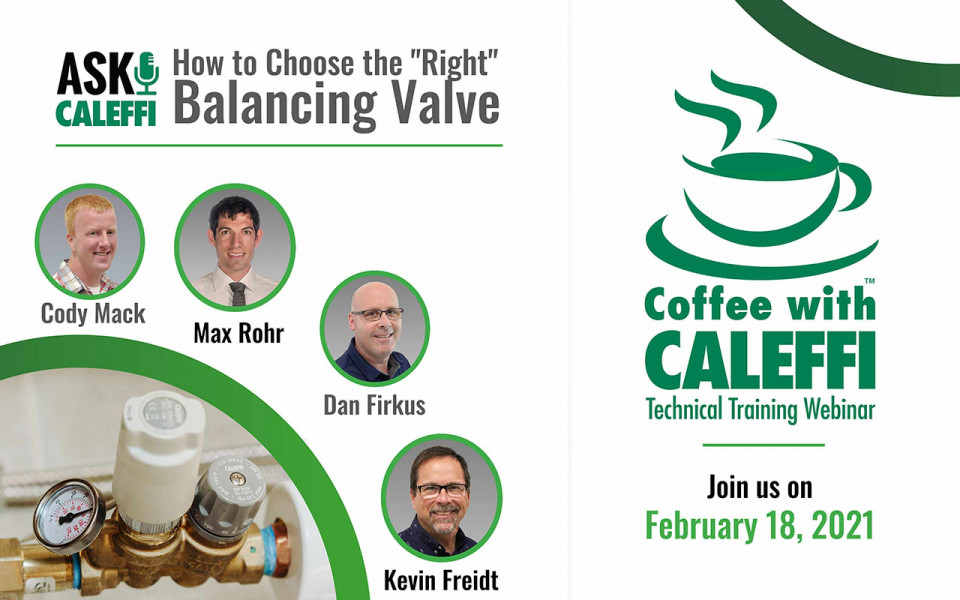 coffee with caleffi right balancing valve gal