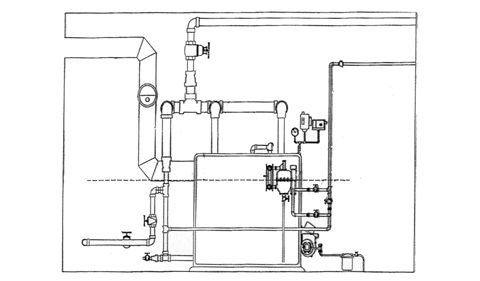 near boiler piping